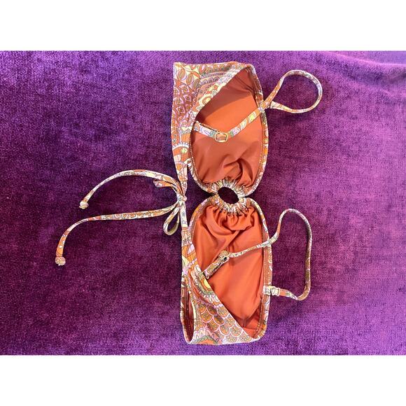 BILLABONG X Smiley Good Times 2 Pc Bikini Set Bandeau Top Reversible Bottom L - Picture 9 of 10